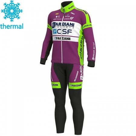 Tenue Cycliste Manches Longues et Collant à Bretelles 2020 Bardiani-CSF Hiver Thermal Fleece N001